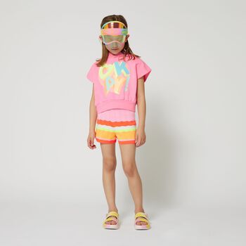 Girls Pink Hooded Top