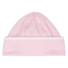 Baby Girls Pink & White Smocked Hat, 2, hi-res