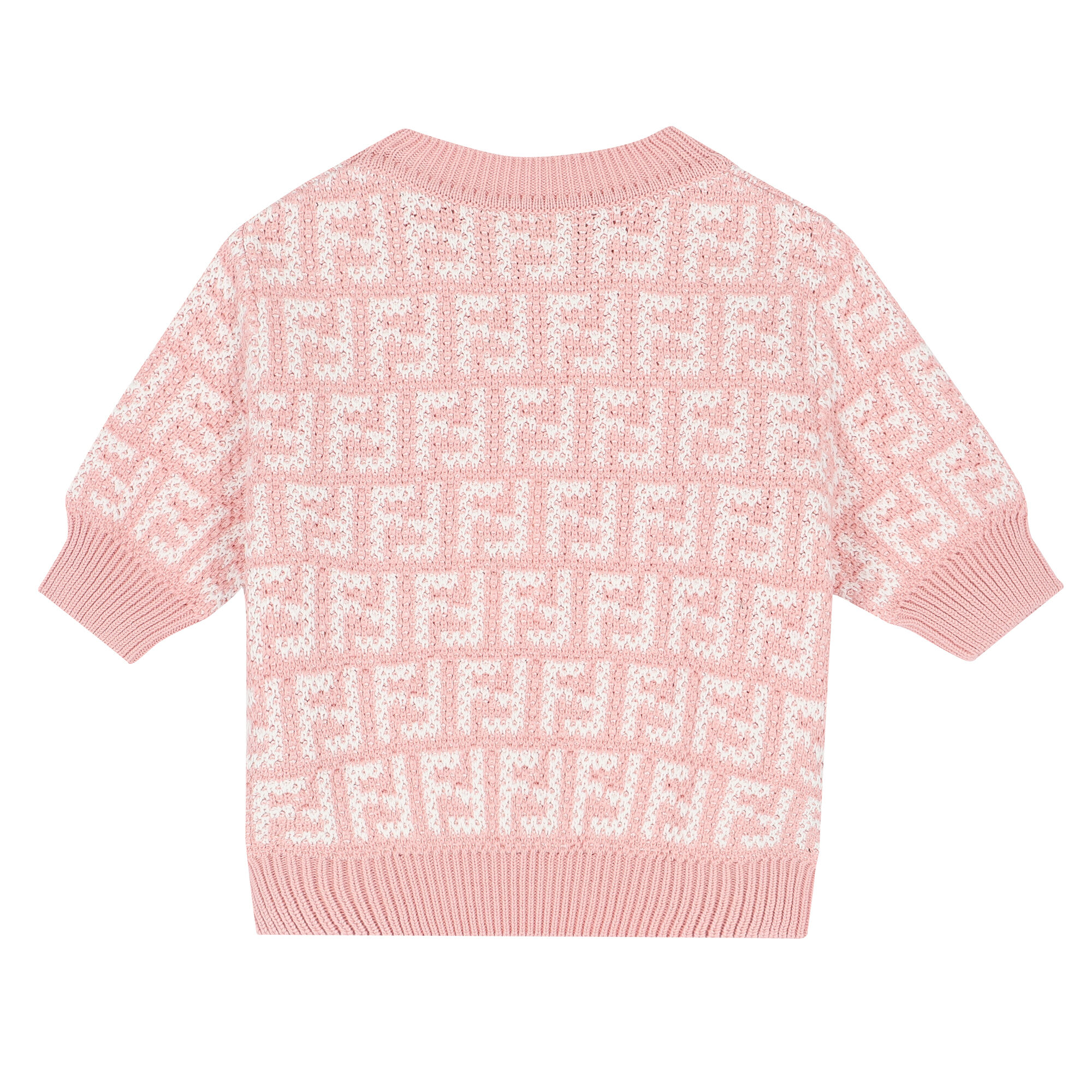 Fendi Girls Pink FF Logo Knitted Sweatshirt Junior Couture