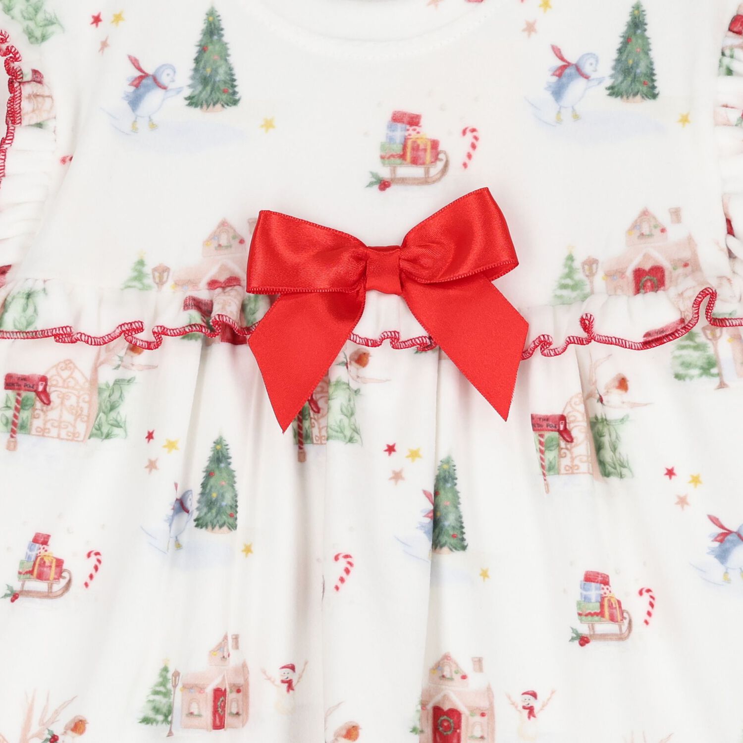 Girls Ivory Christmas Pyjamas, 1, hi-res