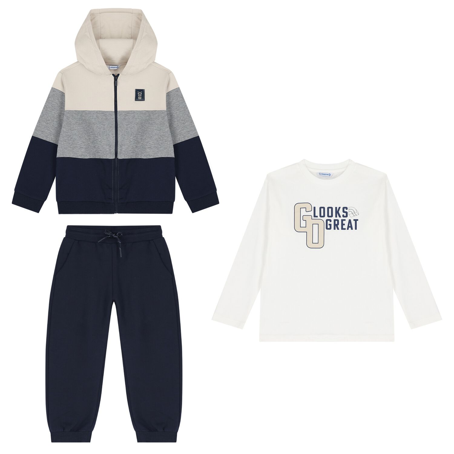 Boys Multi-Coloured Tracksuit Set (3 Piece), 1, hi-res