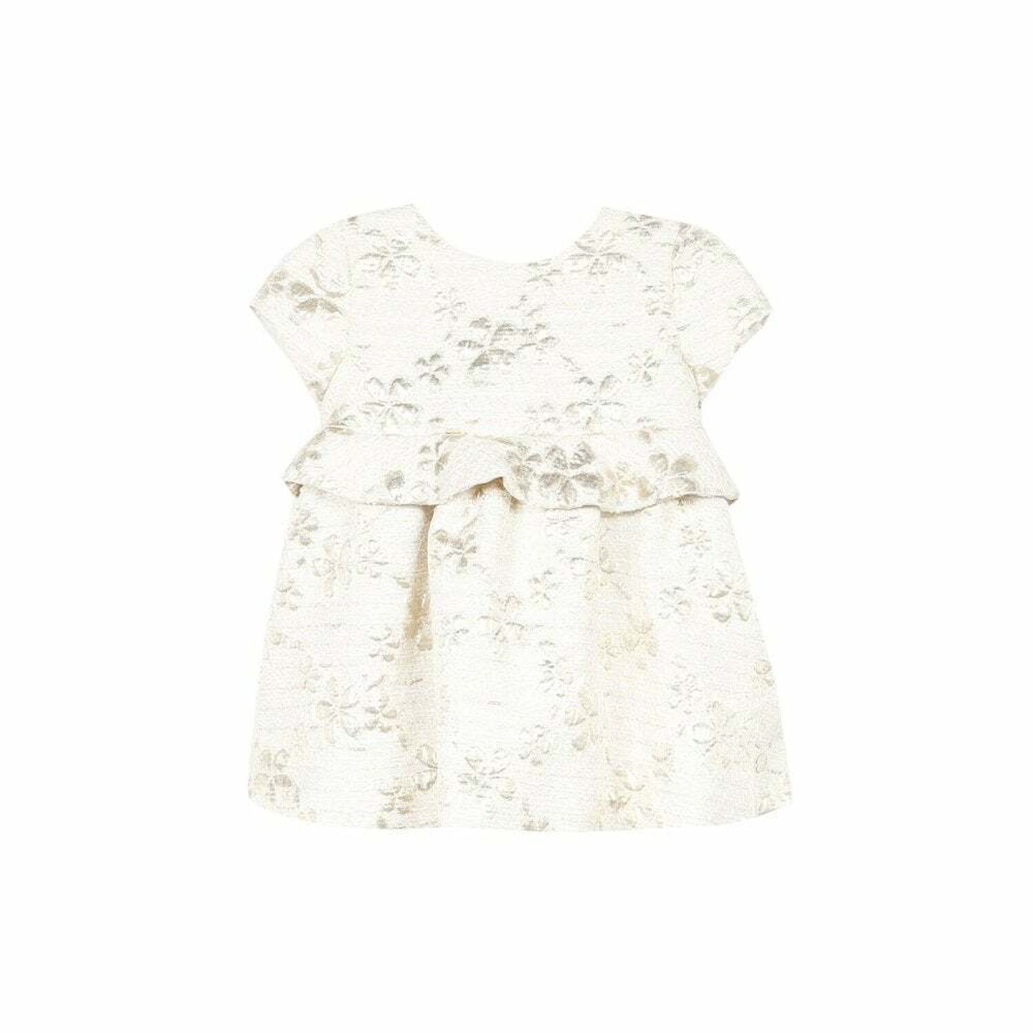 white and gold jacquard dress Lenette Mini Dress main image 0