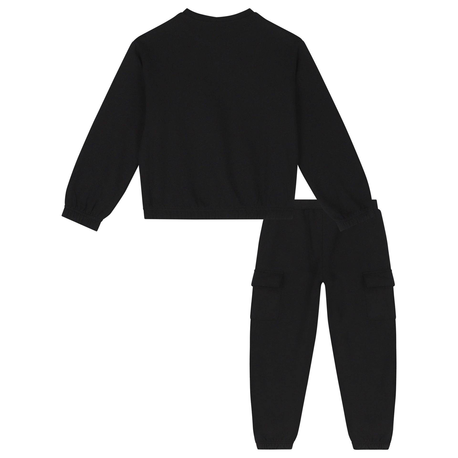 Girls plain black tracksuit discount