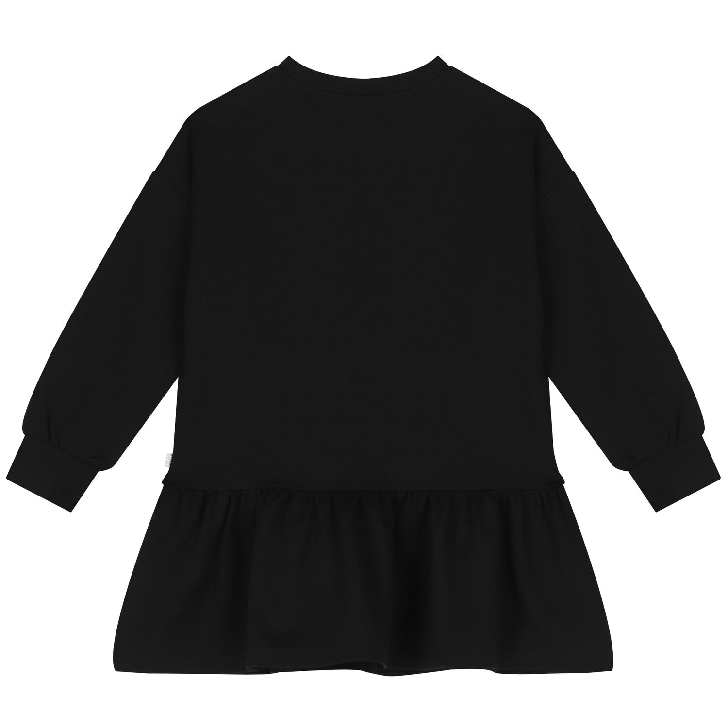 Girls Black Logo Long Sleeve Dress, 1, hi-res image number null
