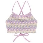 Girls Lilac & Ivory Zig-Zag Crochet Bikini, 1, hi-res