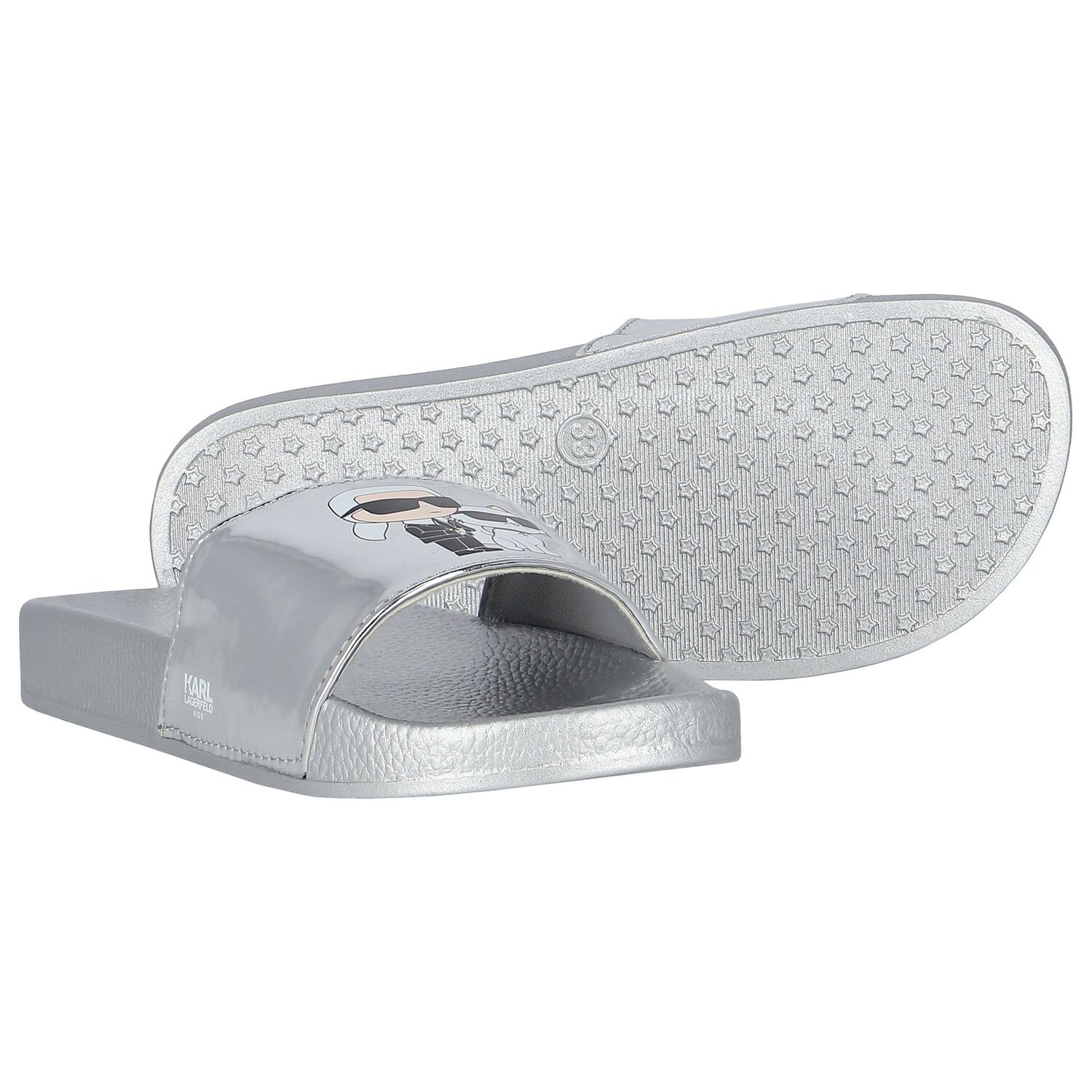 Girls Silver Choupette Sliders, 1, hi-res