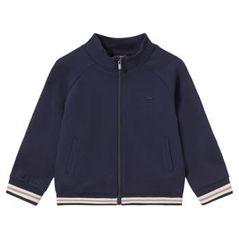 Younger Boys Navy Blue Zip Up Top