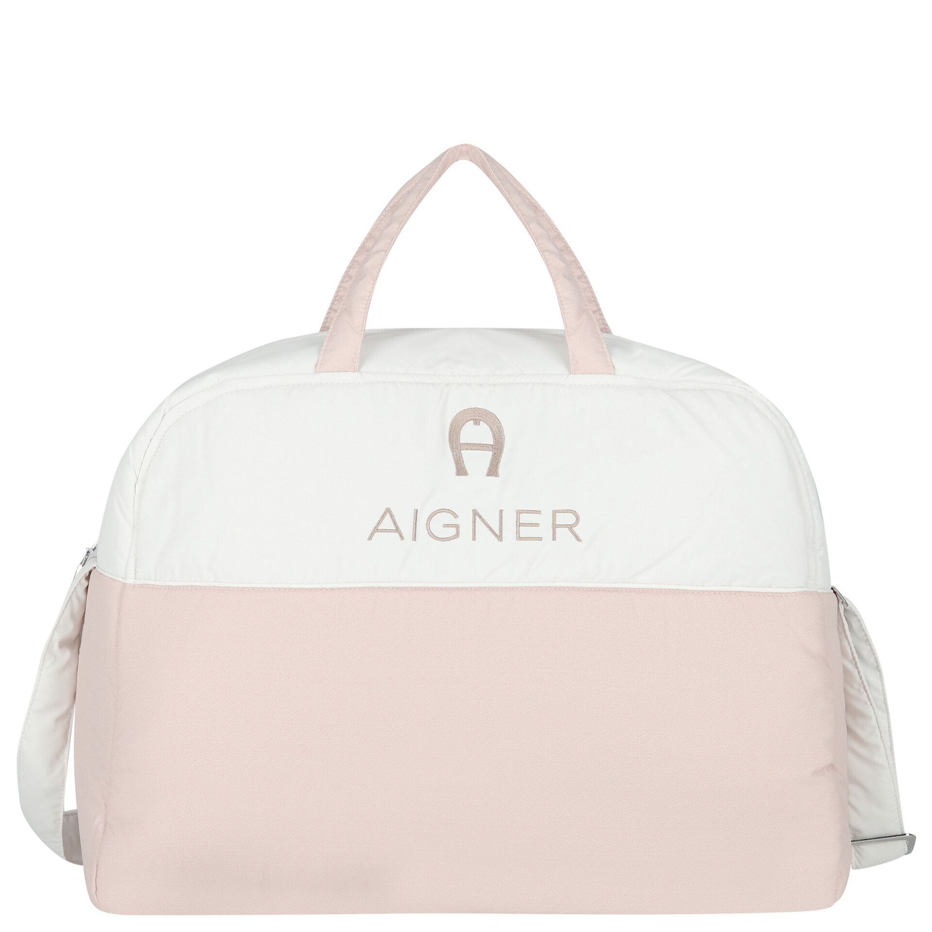 Aigner White Pink Logo Baby Changing Bag Junior Couture USA