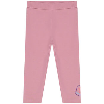 Younger Girls Pink Logo Leggings