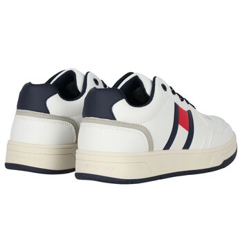 Boys White Logo Trainers