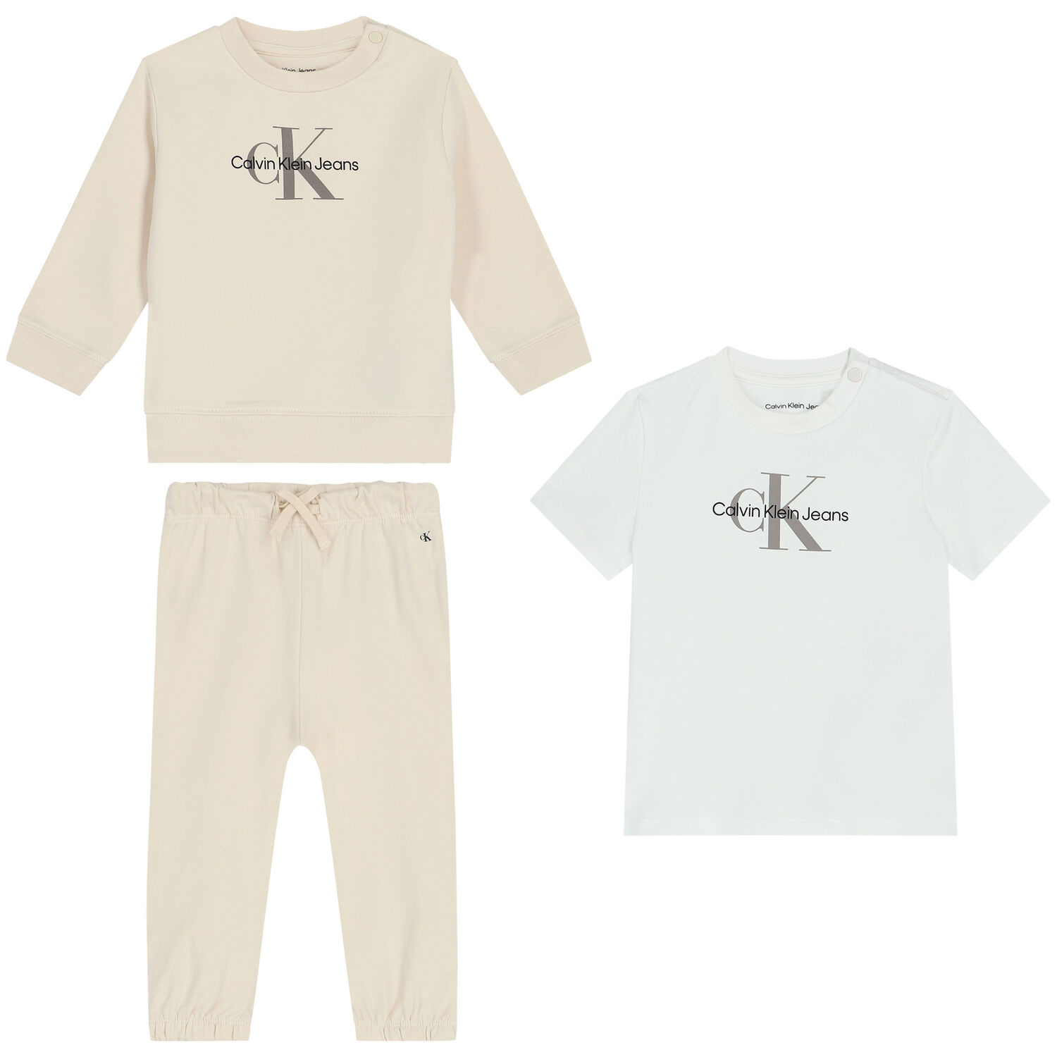 Beige & White 3-Piece Tracksuit Gift Set, 2, hi-res image number null