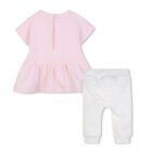 Baby Girls Pink & White Leggings Set, 1, hi-res