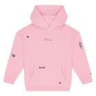 Girls Pink Logo Star Hooded Top, 1, hi-res