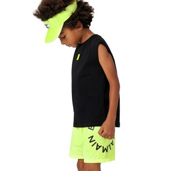 Boys Neon Green Logo Swim Shorts