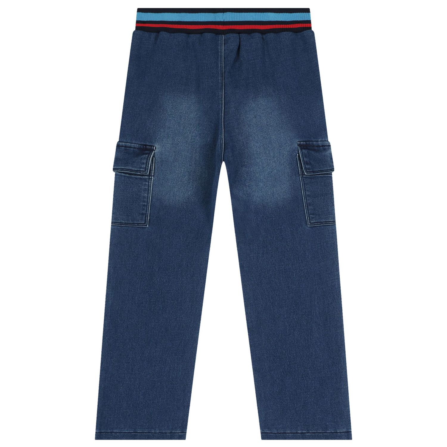 Boys Blue Denim Joggers, 1, hi-res