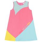 Girls Pink Heart Dress, 1, hi-res