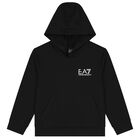 Boys Black Logo Hooded Top, 2, hi-res