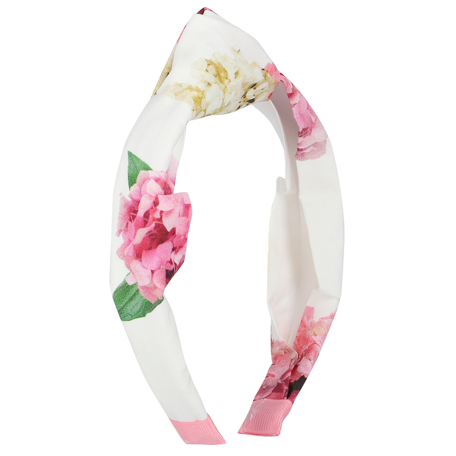 Girls White & Pink Floral Headband, 1, hi-res image number null
