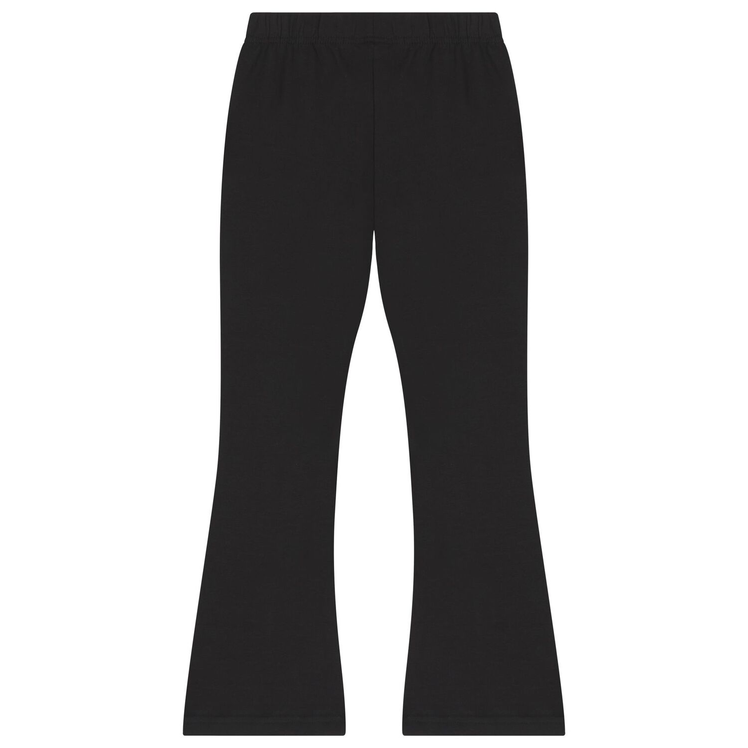 Girls Black Logo Flared Leggings, 1, hi-res image number null