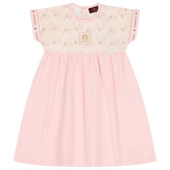 Girls Pink Embroidered Dress