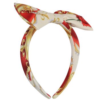 Girls Ivory & Beige Bow Headband