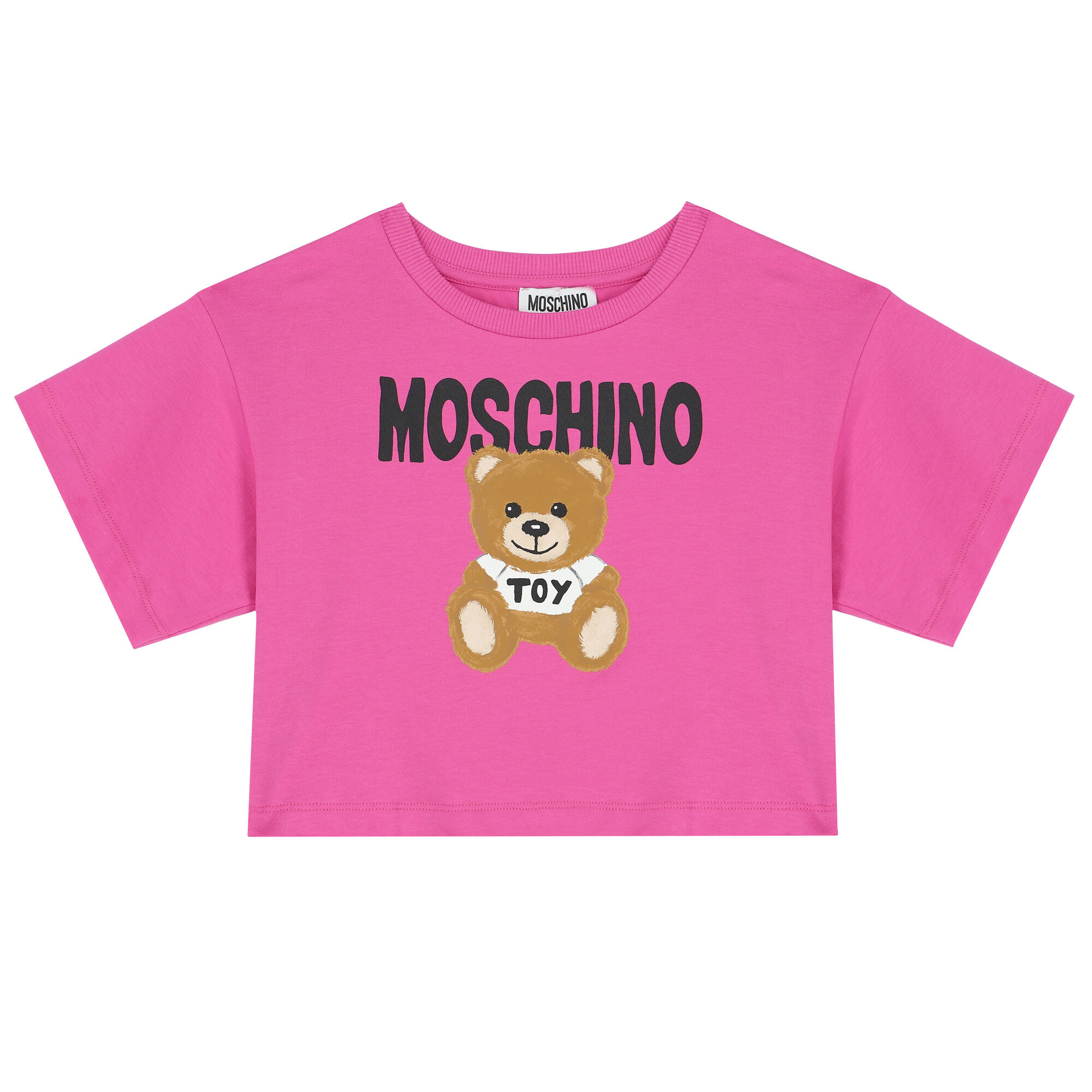 Moschino teddy bear cropped polo shirt - Pink