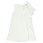 Girls Ivory Crepe Bow Dress , 1, hi-res