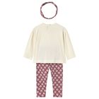 Younger Girls Ivory & Pink Floral Leggings Set, 1, hi-res