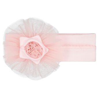 Baby Girls White & Pink Flower Headband