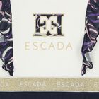 Girls Ivory & Navy Blue Ruffled Dress, 1, hi-res