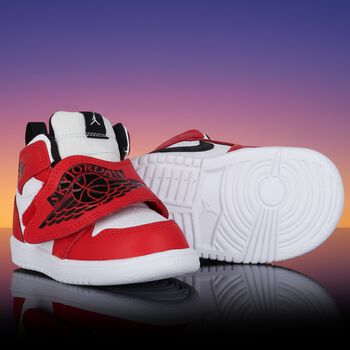 Black, Red & White Sky Jordan 1 Trainers