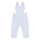 Baby Boys White & Blue Dungaree Set, 1, hi-res