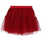 Girls White & Red Tulle Skirt Set, 1, hi-res