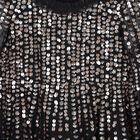Girls Black Sequinned Tulle Cape Dress, 2, hi-res