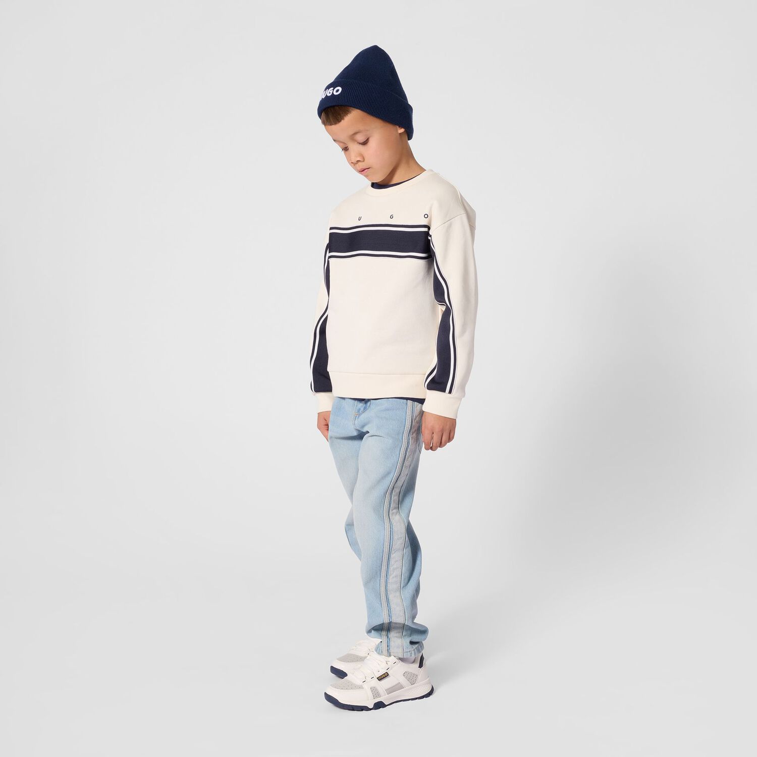 Boys Ivory Logo Sweatshirt, 1, hi-res