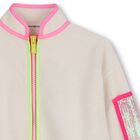 Girls Beige Fleece Zip Up Top, 1, hi-res