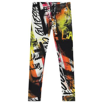 Girls Multi-Coloured Logo Leggings