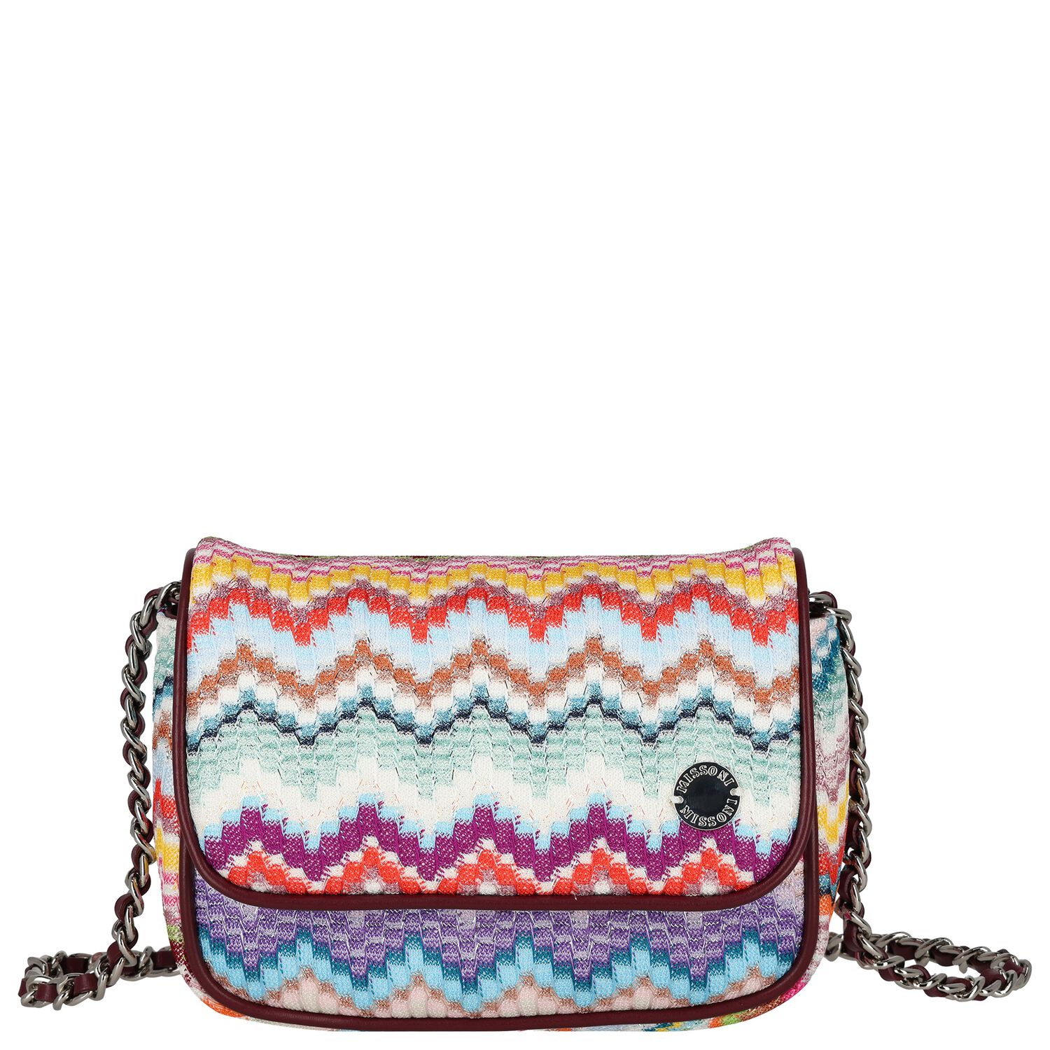 Girls Pink Zig Zag Shoulder Bag ( 17cm ), 1, hi-res