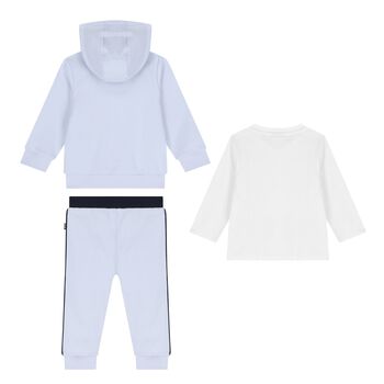 Baby Boys Blue & White Logo Tracksuit Set