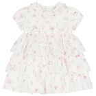 Baby Girls White & Pink Floral Dress, 1, hi-res
