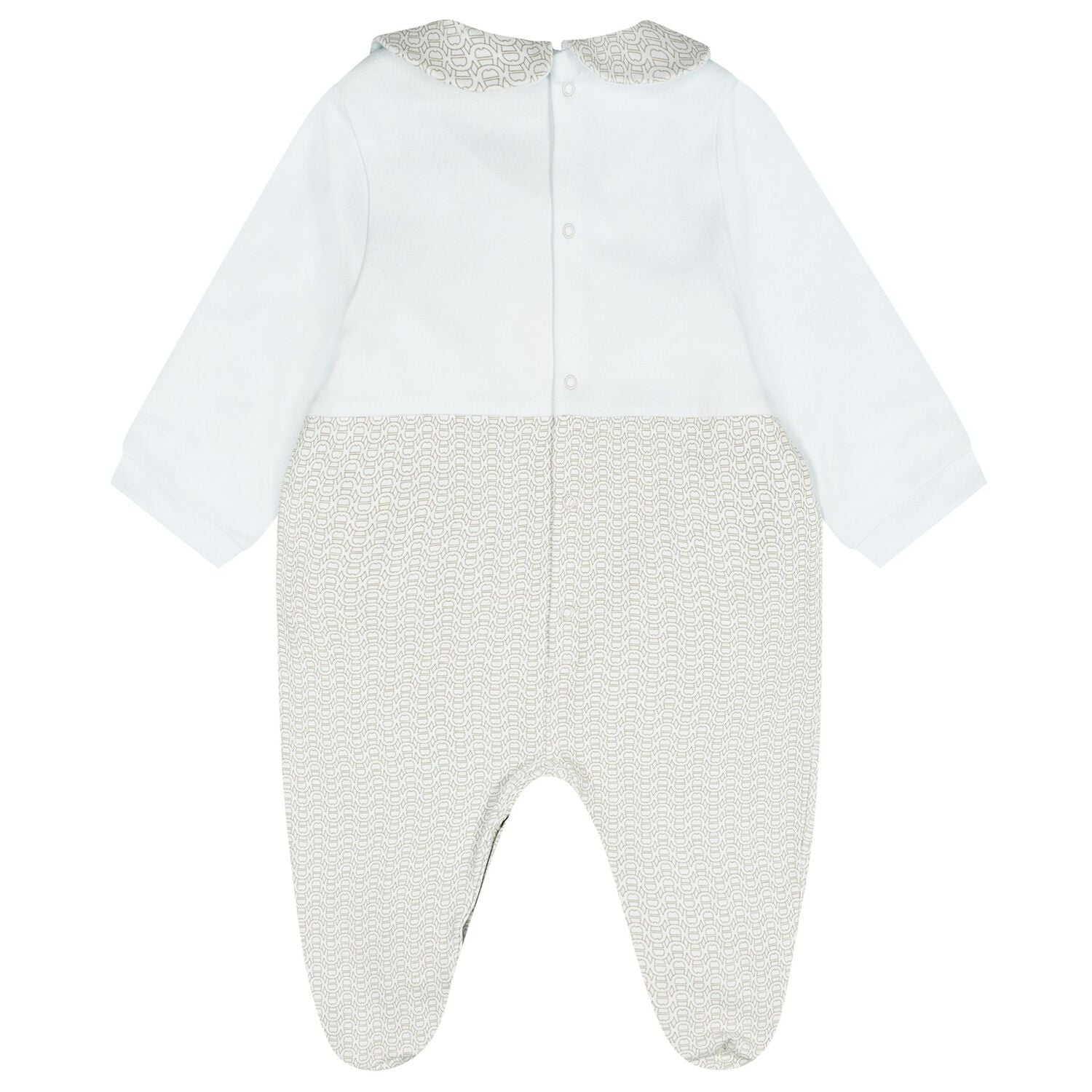 Baby Boys Blue & Gold Logo Babygrow, 1, hi-res