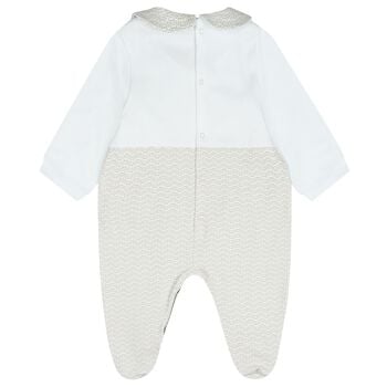 Baby Boys Blue & Gold Logo Babygrow