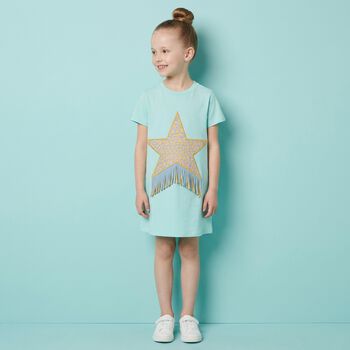 Girls Aqua Star Dress