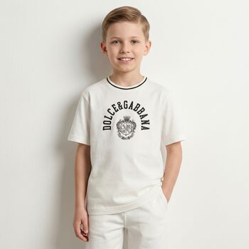 Boys White Logo T-Shirt