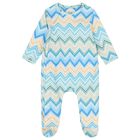 Blue & Yellow Zig Zag Babygrow, 3, hi-res