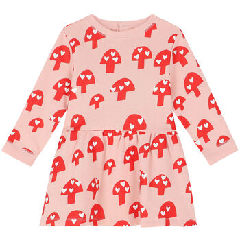 Younger Girls Pink & Red Mushroom Dress