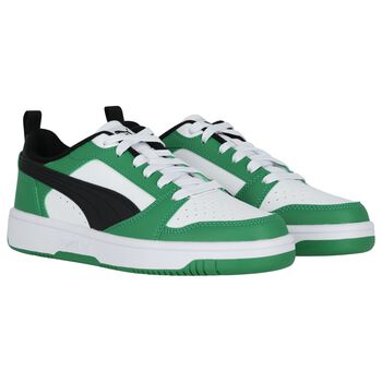 Boys White & Green Rebound Trainers