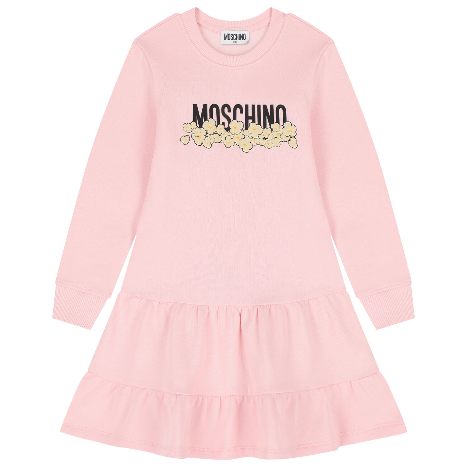Girls Pink Popcorn Logo Dress, 3, hi-res