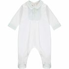 Boys White & Blue Smart Babygrow , 1, hi-res