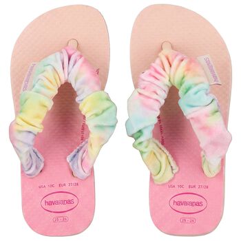 Girls Pink Logo Flip Flops